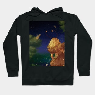 Yellow Fairies at Night Hoodie